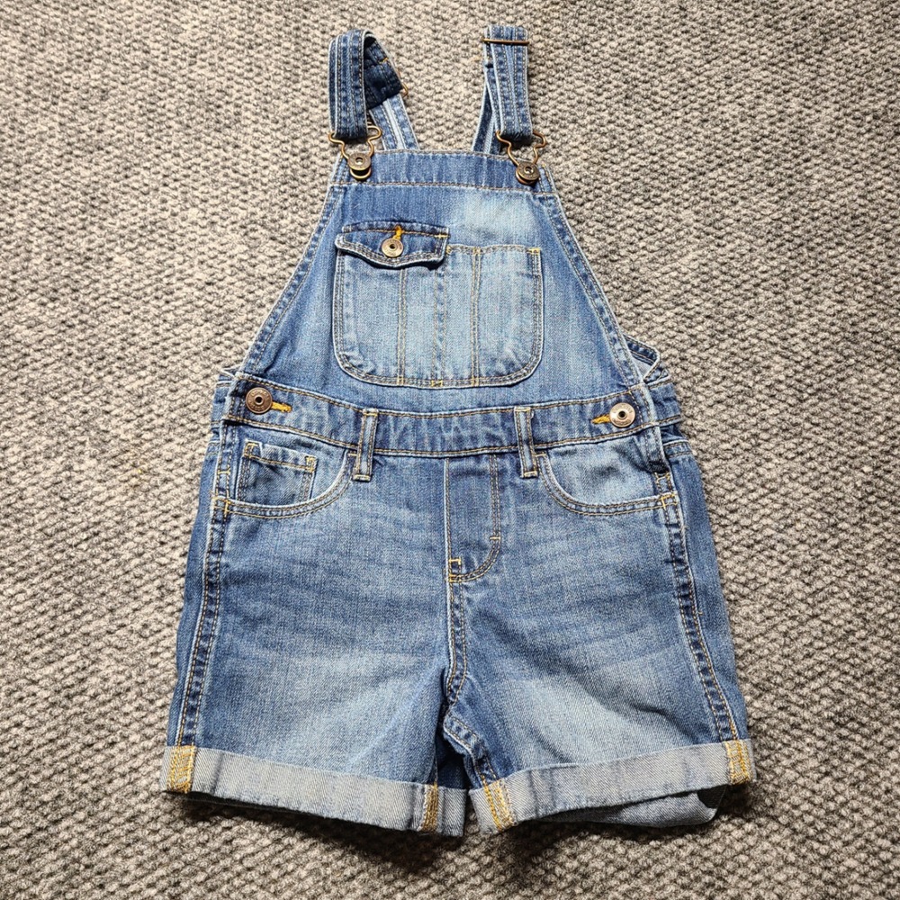 OshKosh Bgosh Kids Denim Shortalls Medium Wash Blue Vestbak Overalls 6/6X